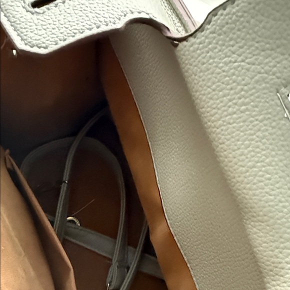 Chic Gray Satchel with Scarf Accent - Picture 3 of 5